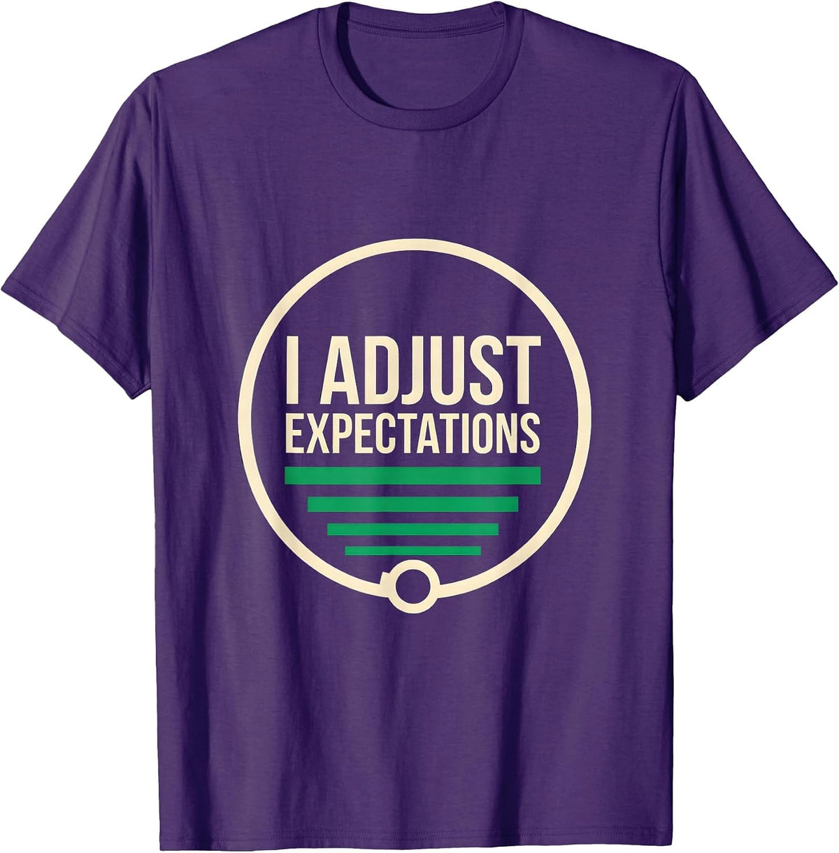 Men's I Adjust Expectations Funny Optometrist Eye Doctor Humor T-Shirt - Purple
