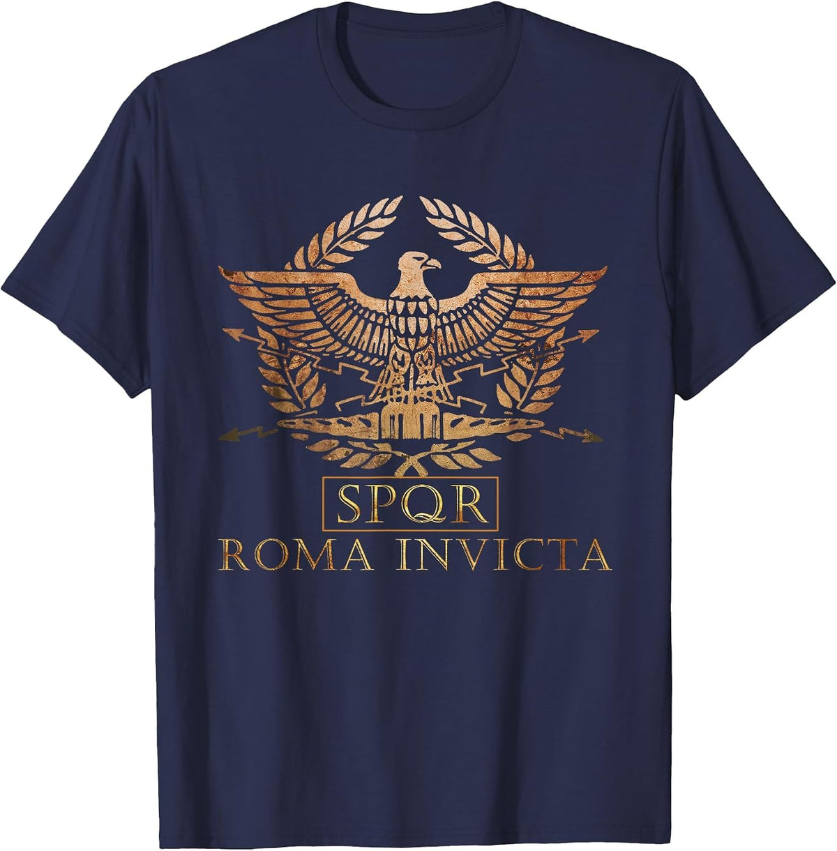 SPQR - Roma Invicta - Unconquered Rome T-Shirt - Navy Blue