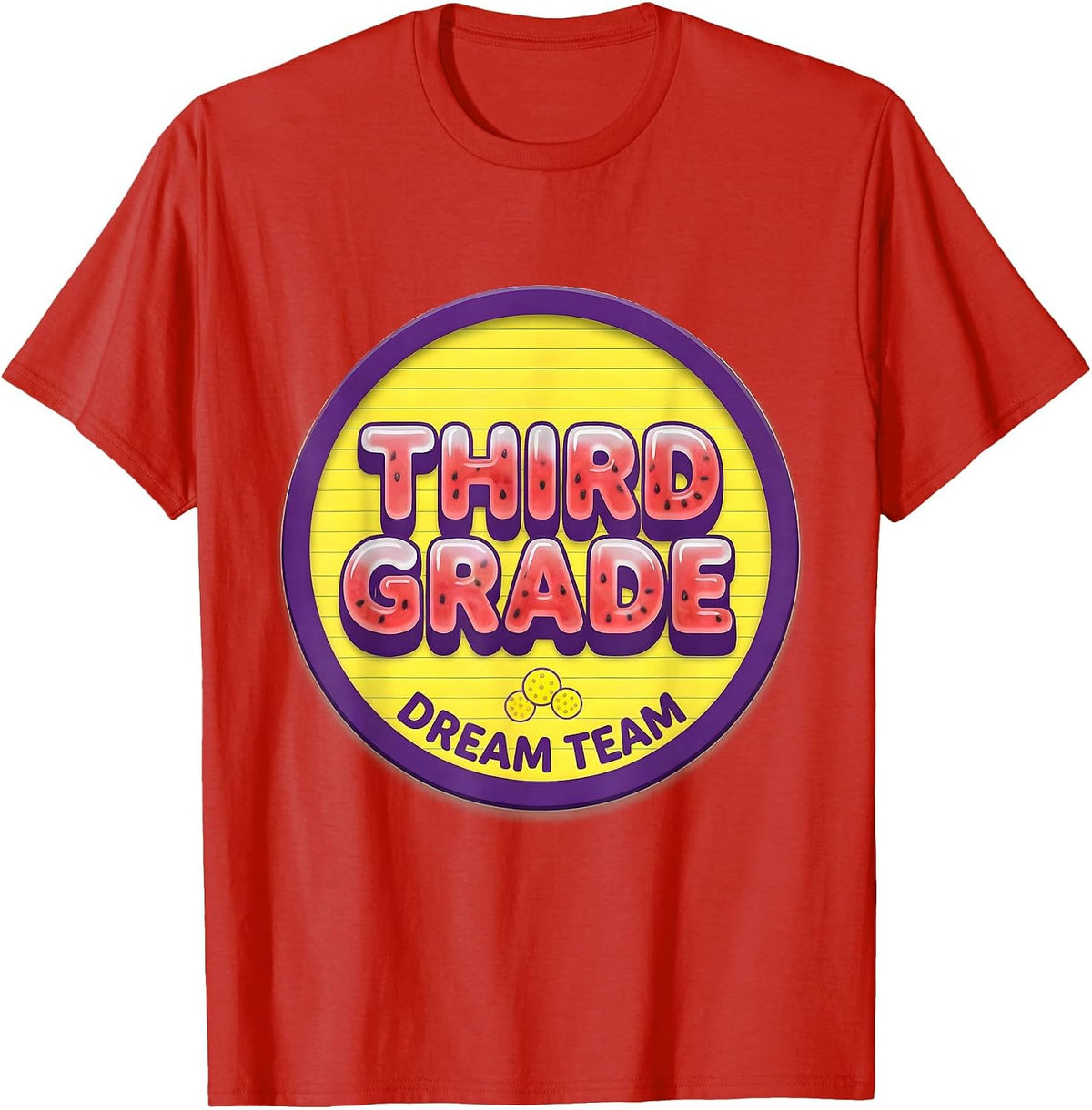 Men's Third Grade Dream Team Back to School Teacher Student Kids T-Shirt - Red