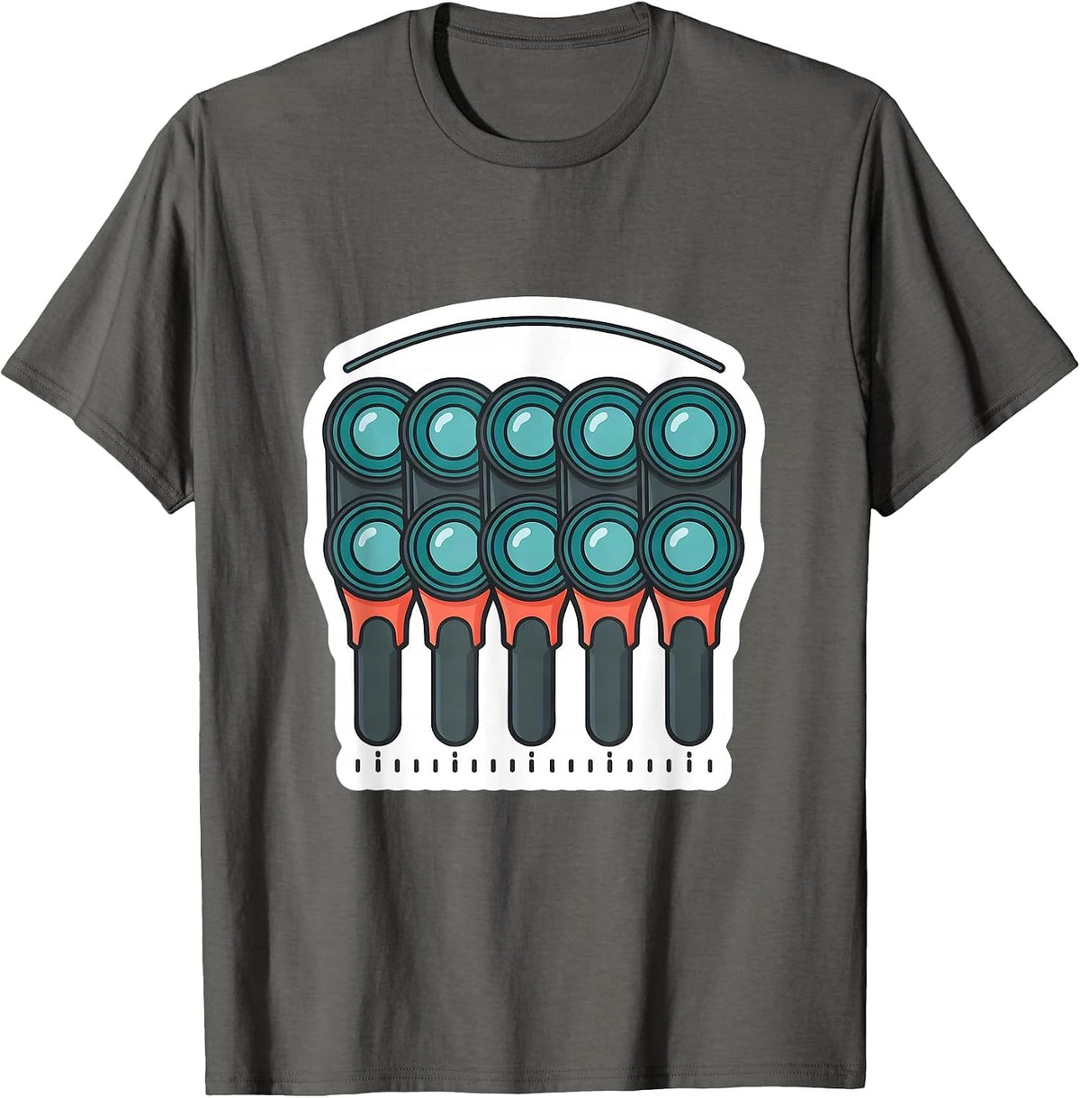 Men's Trial Lens Flipper Sticker Optometrist Eye Doctor Humor T-Shirt - Asphalt Grey