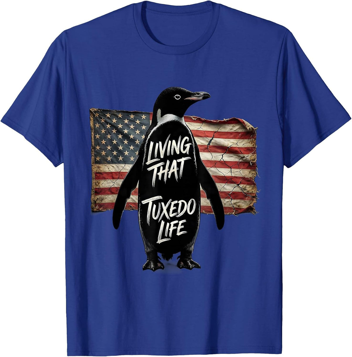 Living That Tuxedo Life Formal Style Design T-Shirt - Royal Blue