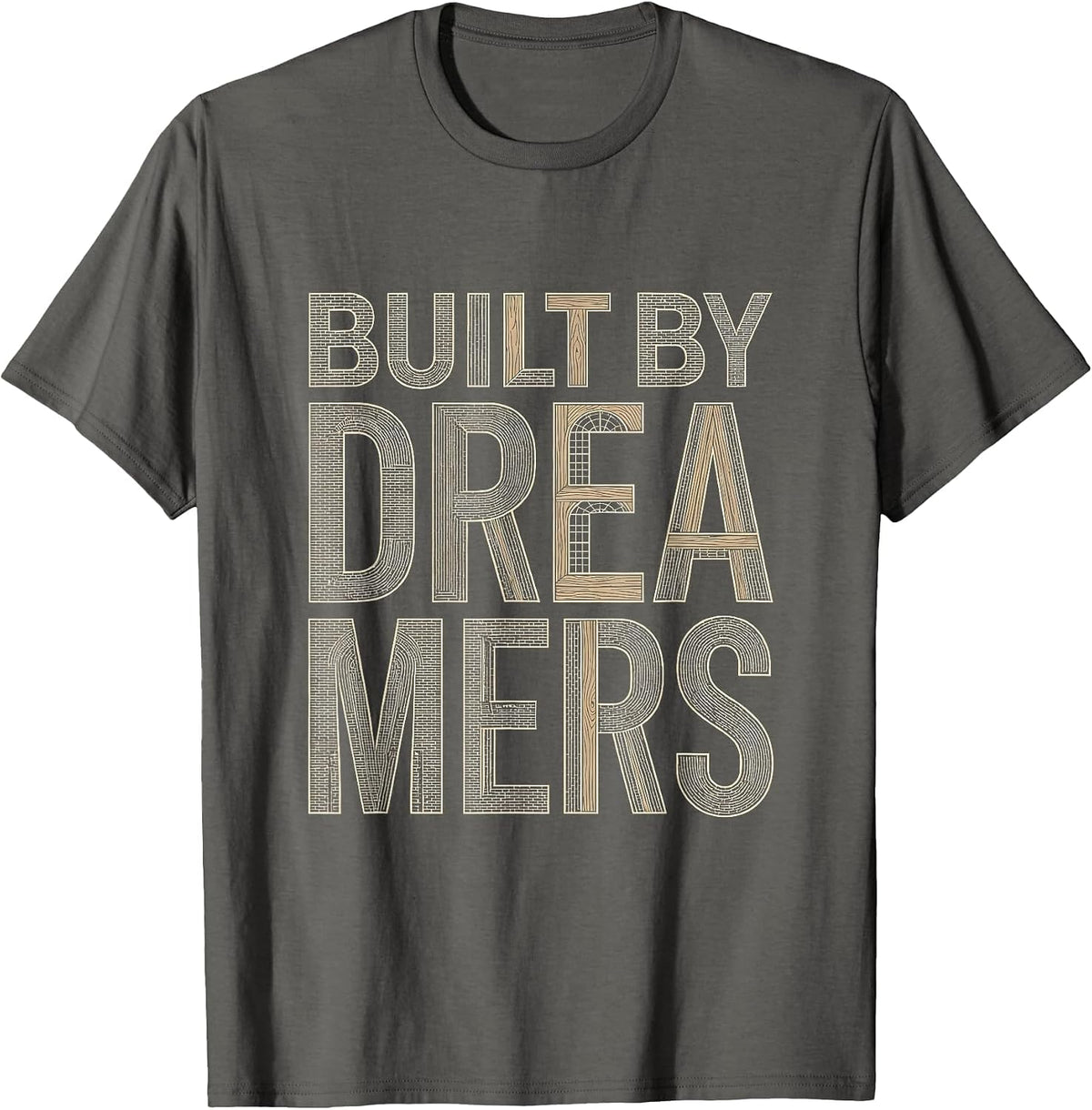 Men's Reveur House Built by Dreamers Graphic Design T-Shirt - Asphalt Grey