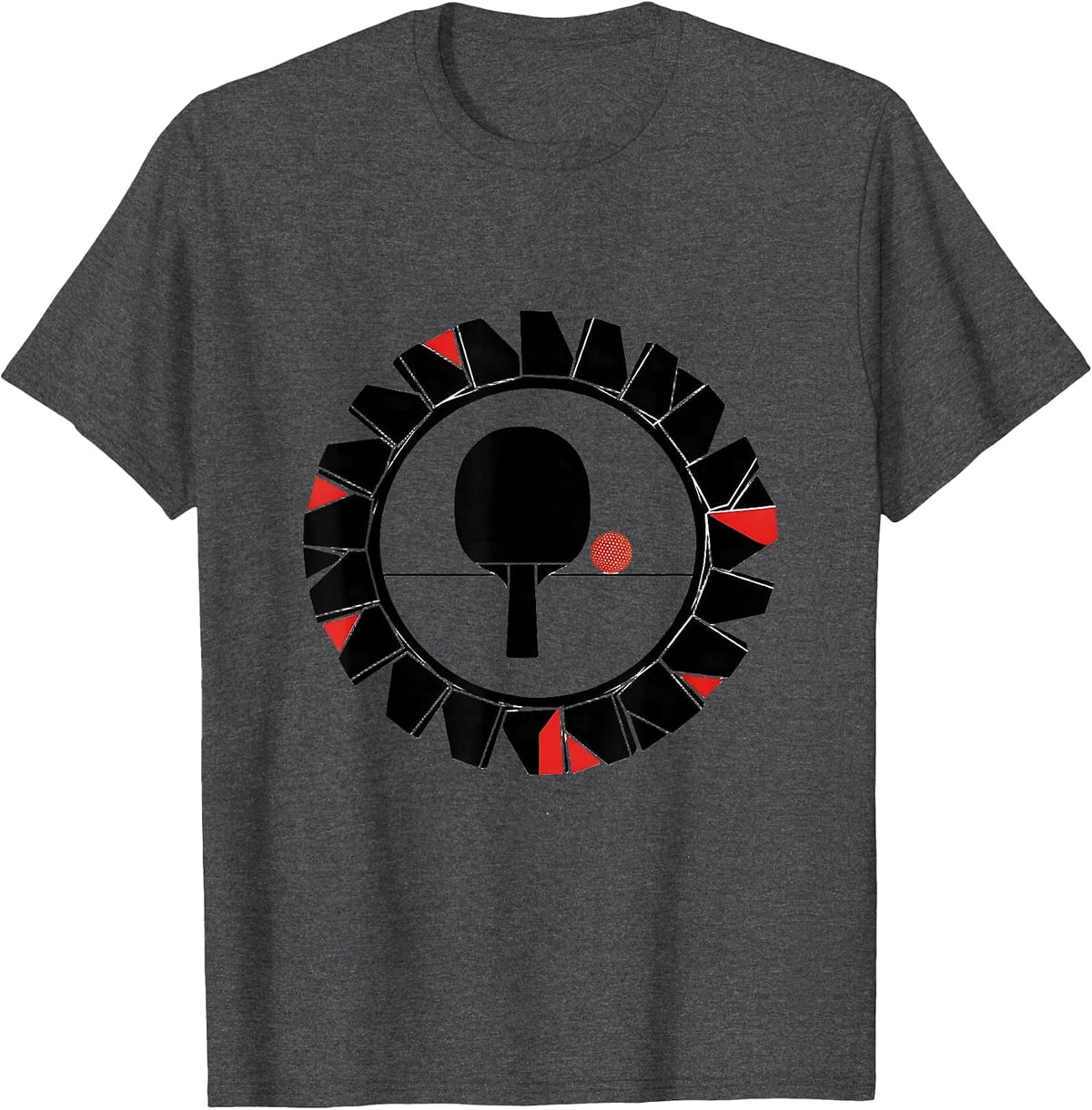 Men's Table Tennis Seal Geometric Humor Tennis Player Gift T-Shirt - Dark Heather Grey