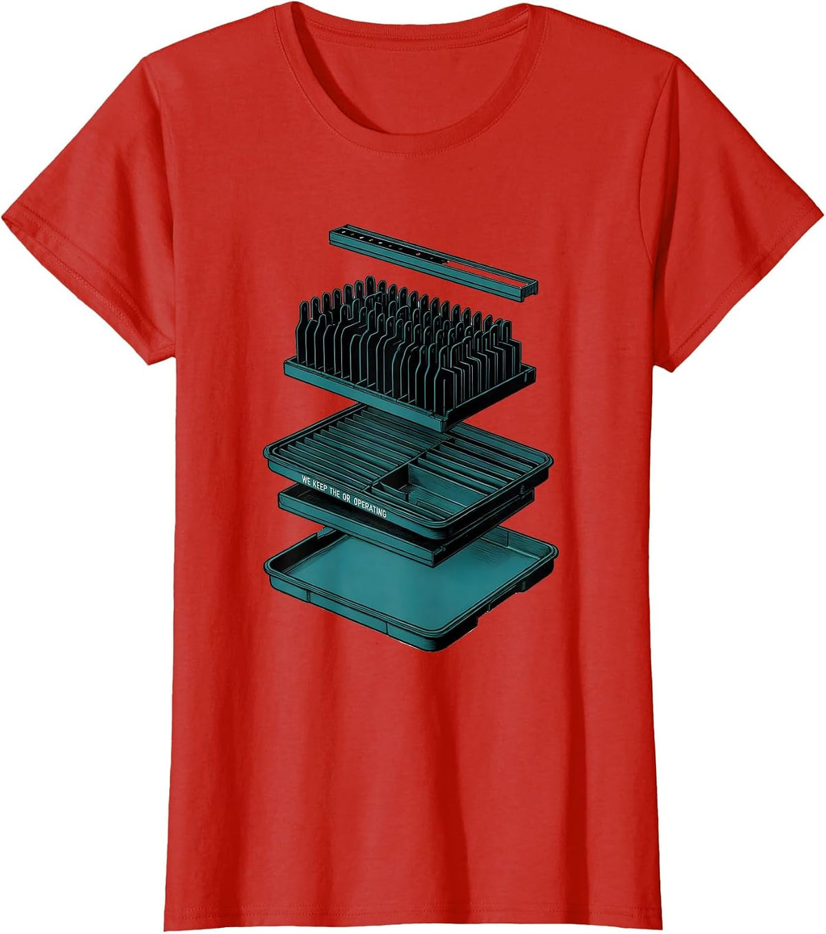 Women's We Keep The OR Operating Funny Sterile Processing Tech SPD T-Shirt - Red