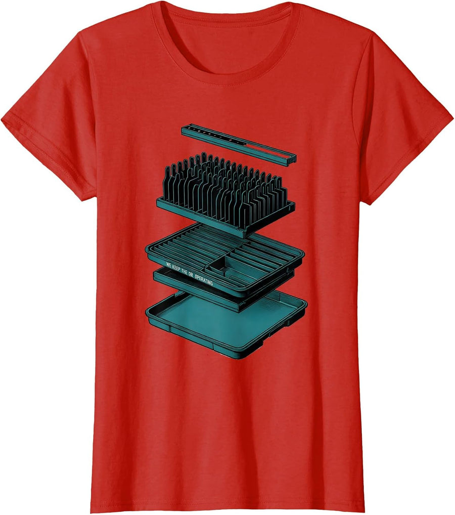 Women's We Keep The OR Operating Funny Sterile Processing Tech SPD T-Shirt - Red