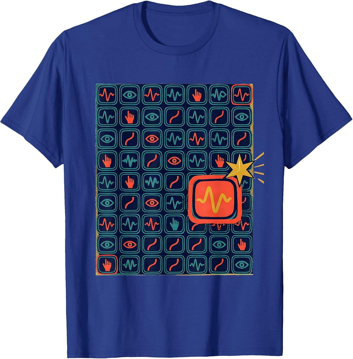 Communication Cells Screenprint Poster AAC Therapist T-Shirt - Royal Blue