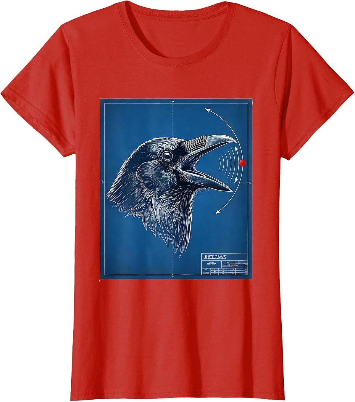 Just Caws Dark Humor Crow Raven Bird Lover Gothic T-Shirt - Red