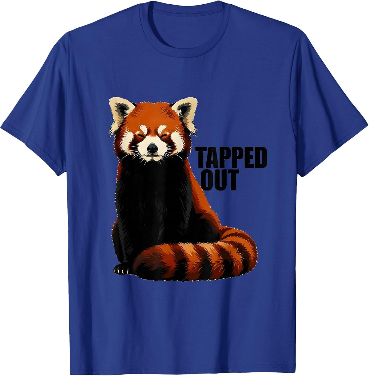 Tapped Out Minimalist Red Panda Animal Lover Gift T-Shirt - Royal Blue