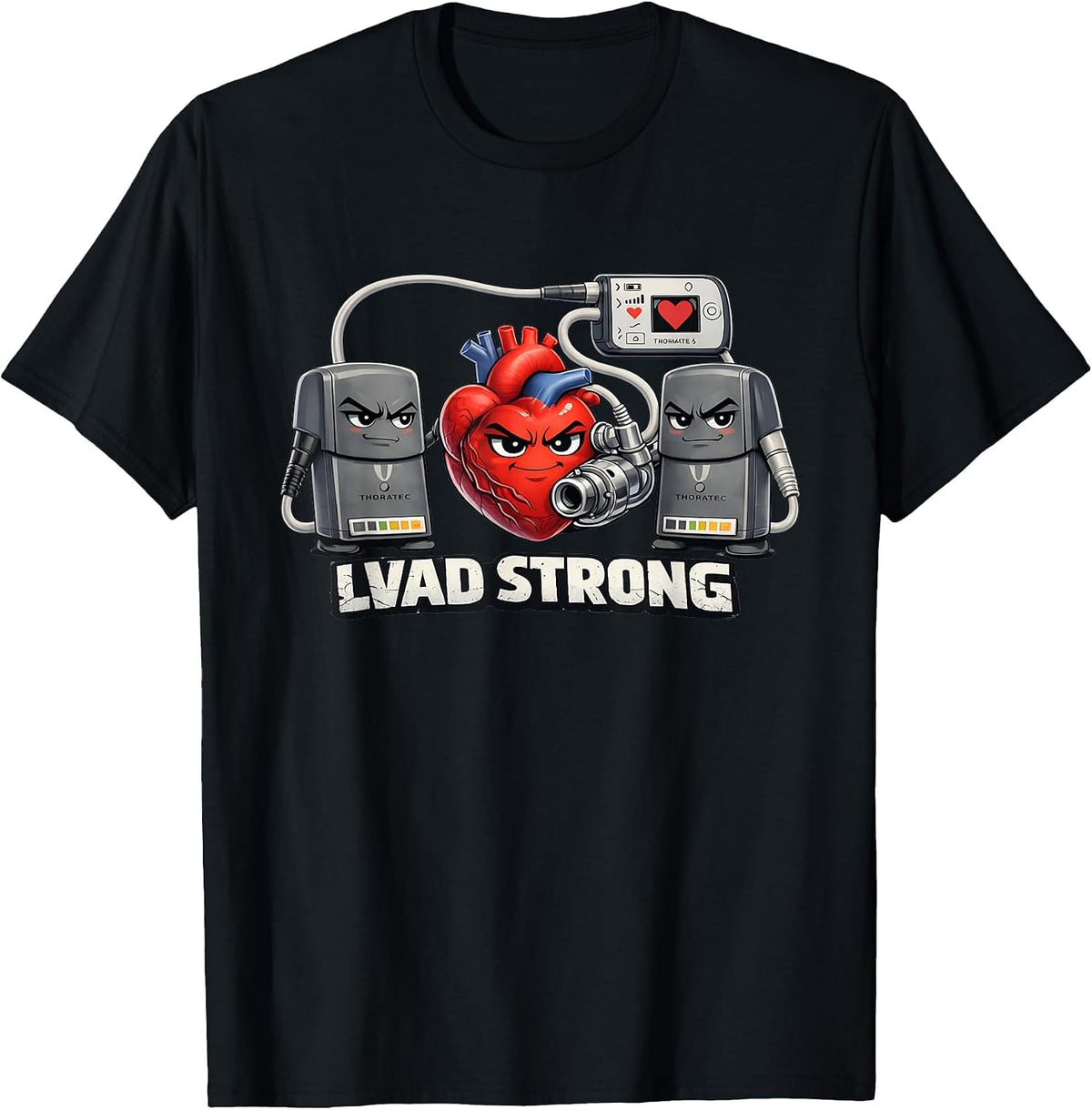 LVAD Strong Ventricular Assist Device Hero T-Shirt - Black