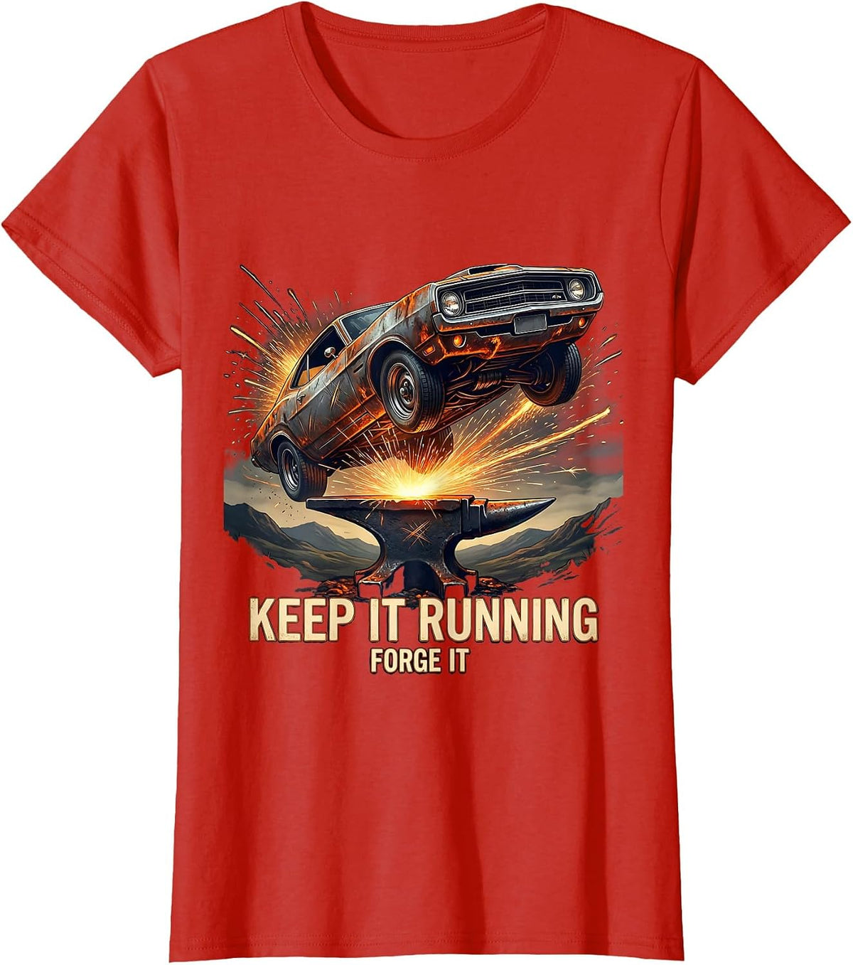 Valley Forge Automotive Keep It Running Forge It T-Shirt - Red