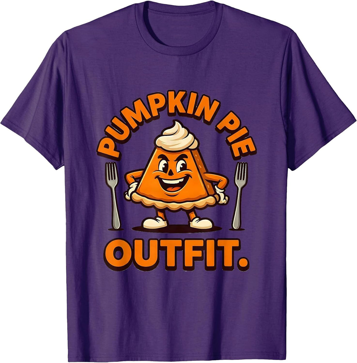 Men's Pumpkin Pie Outfit Funny Thanksgiving Pie Lover Squad T-Shirt - Purple