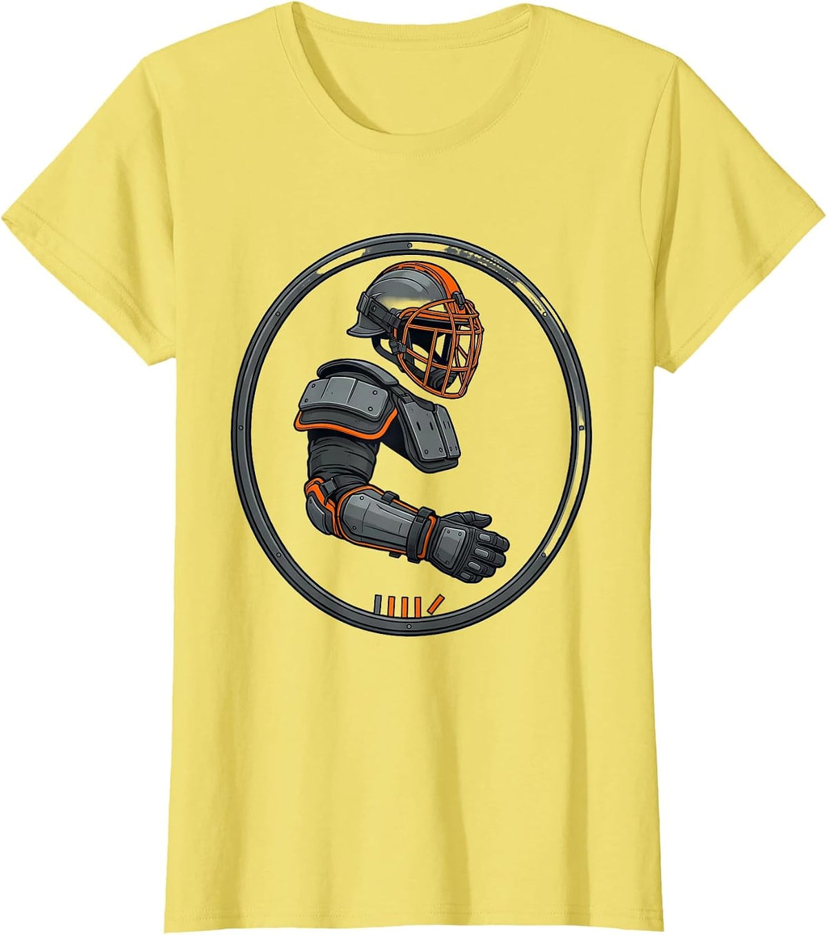 Lineman Equipment Exploded View Football Player Humor T-Shirt - Lemon Yellow