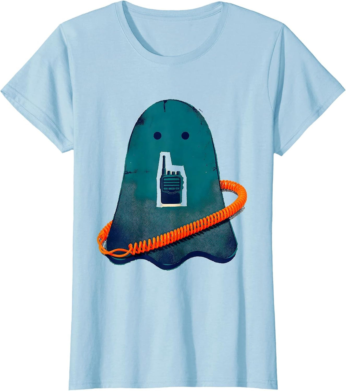 Women's Enlarged Ghost Para Normal Activities SPED Paraprofessional T-Shirt - Baby Blue