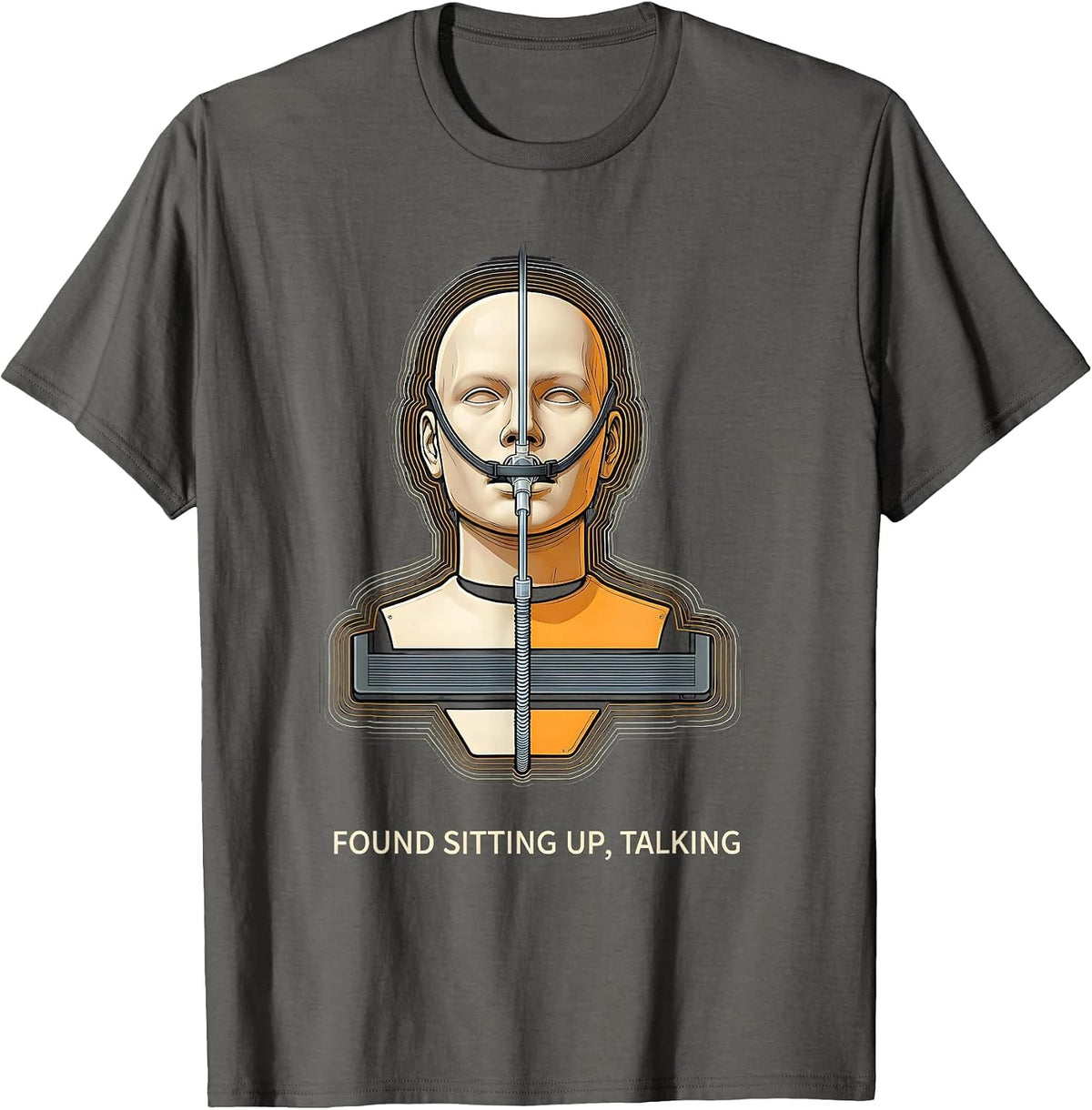 Men's Found Sitting Up Talking Funny EMT Paramedic First Responder T-Shirt - Asphalt Grey