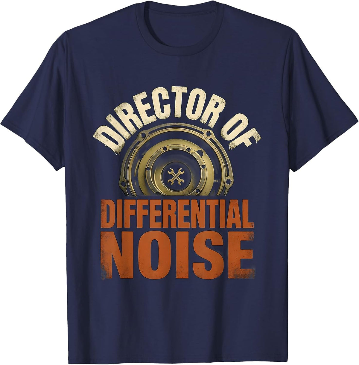 Men's Director Of Differential Noise Distressed Car Guy Mechanic T-Shirt - Navy Blue