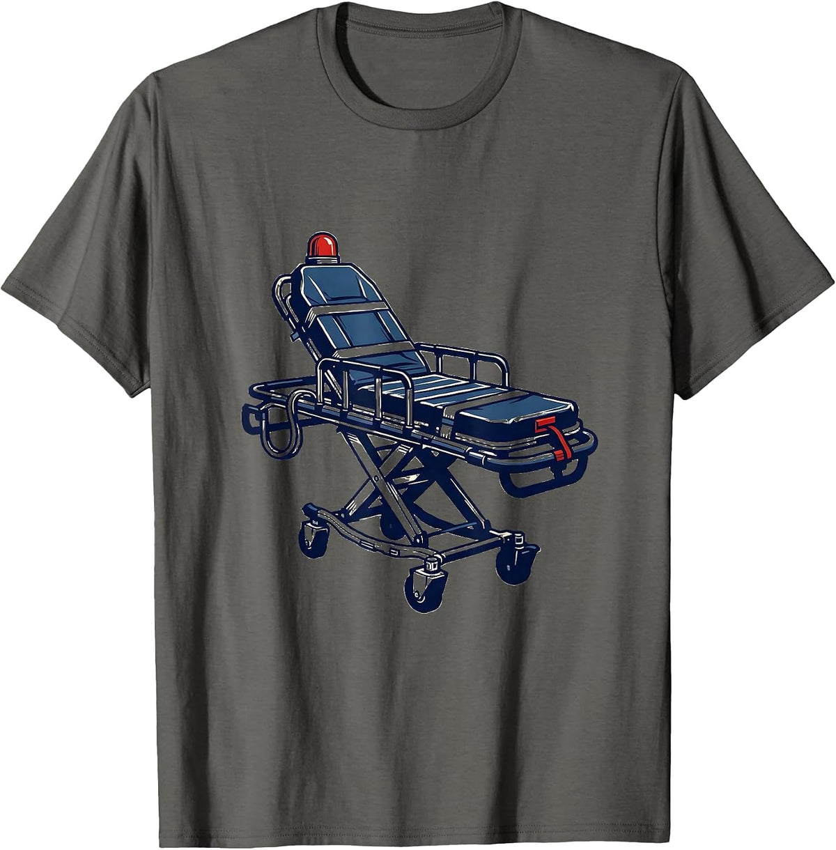 Men's Ambulance Stretcher Funny EMT Paramedic Gift T-Shirt - Asphalt Grey