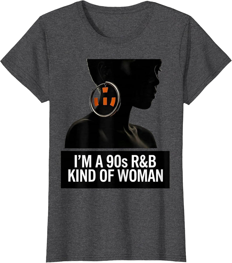 Women's I'm A 90s R&B Kind Of Woman Retro Music Fan T-Shirt - Dark Heather Grey