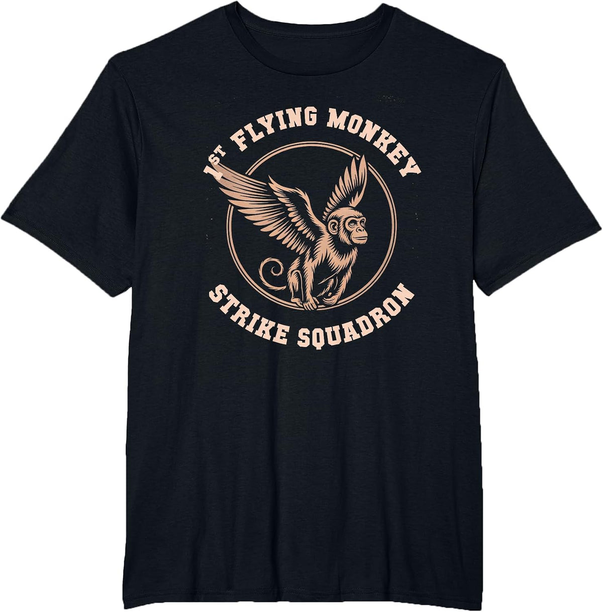 Team Flying Monkeys Squadron Wizard Spooky Military Force T-Shirt - Black