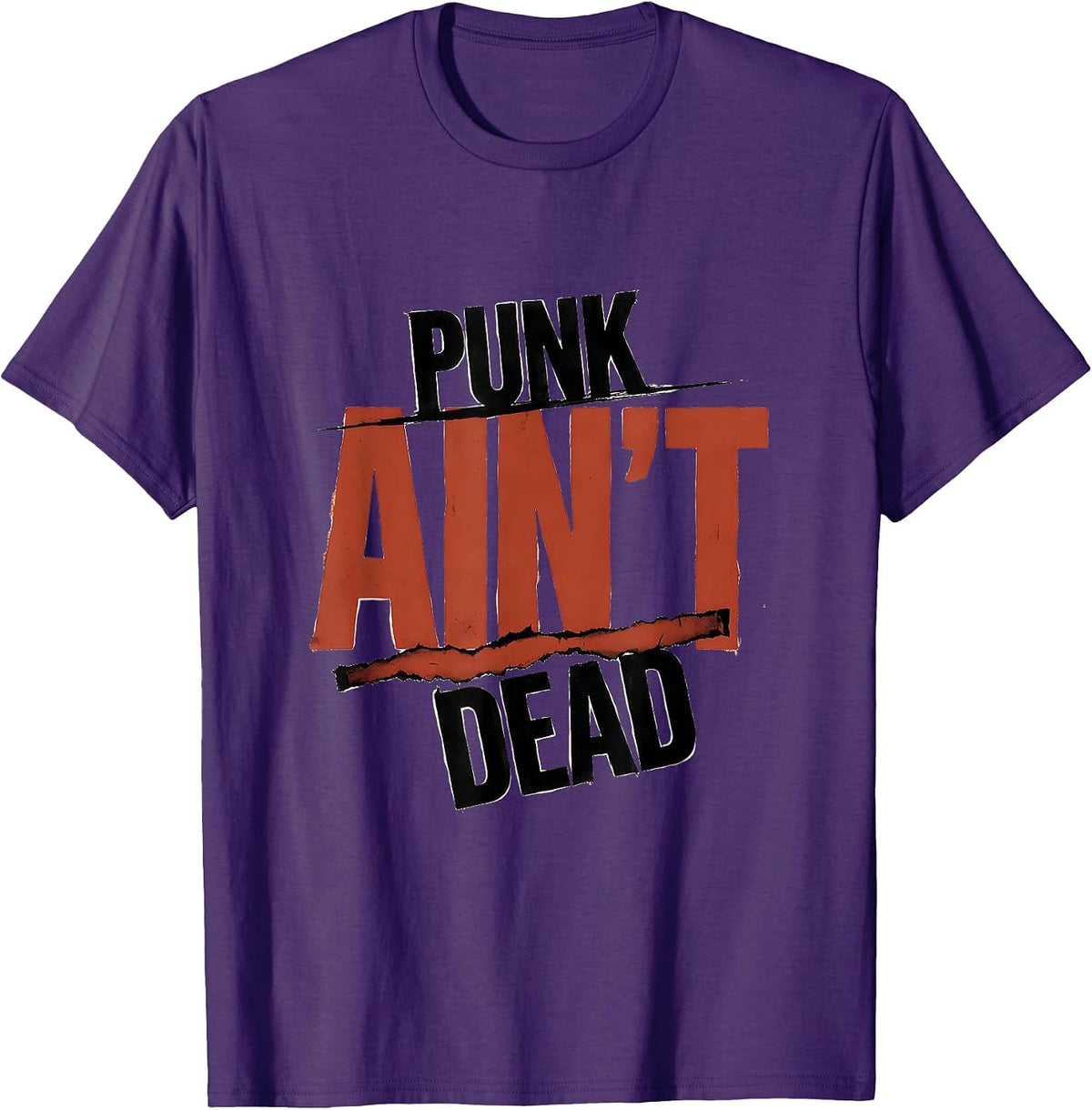 Men's Punk Ain't Dead Vintage Punk Rock Fan Retro Music T-Shirt - Purple