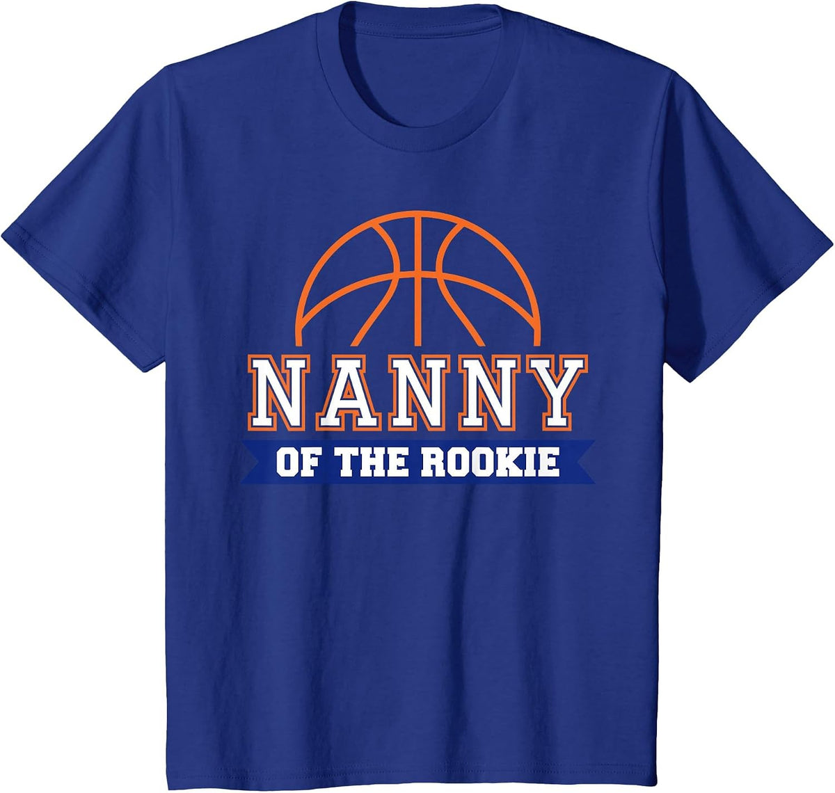 Nanny of Rookie 1st Birthday Basketball Theme Matching Party T-Shirt - Royal Blue