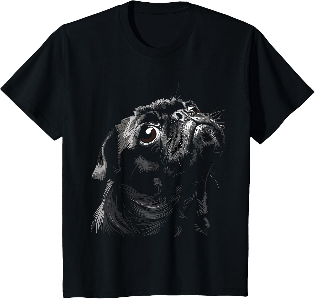 Pug for Dog Mom Dad Funny Cute Black Pug T-Shirt - Black
