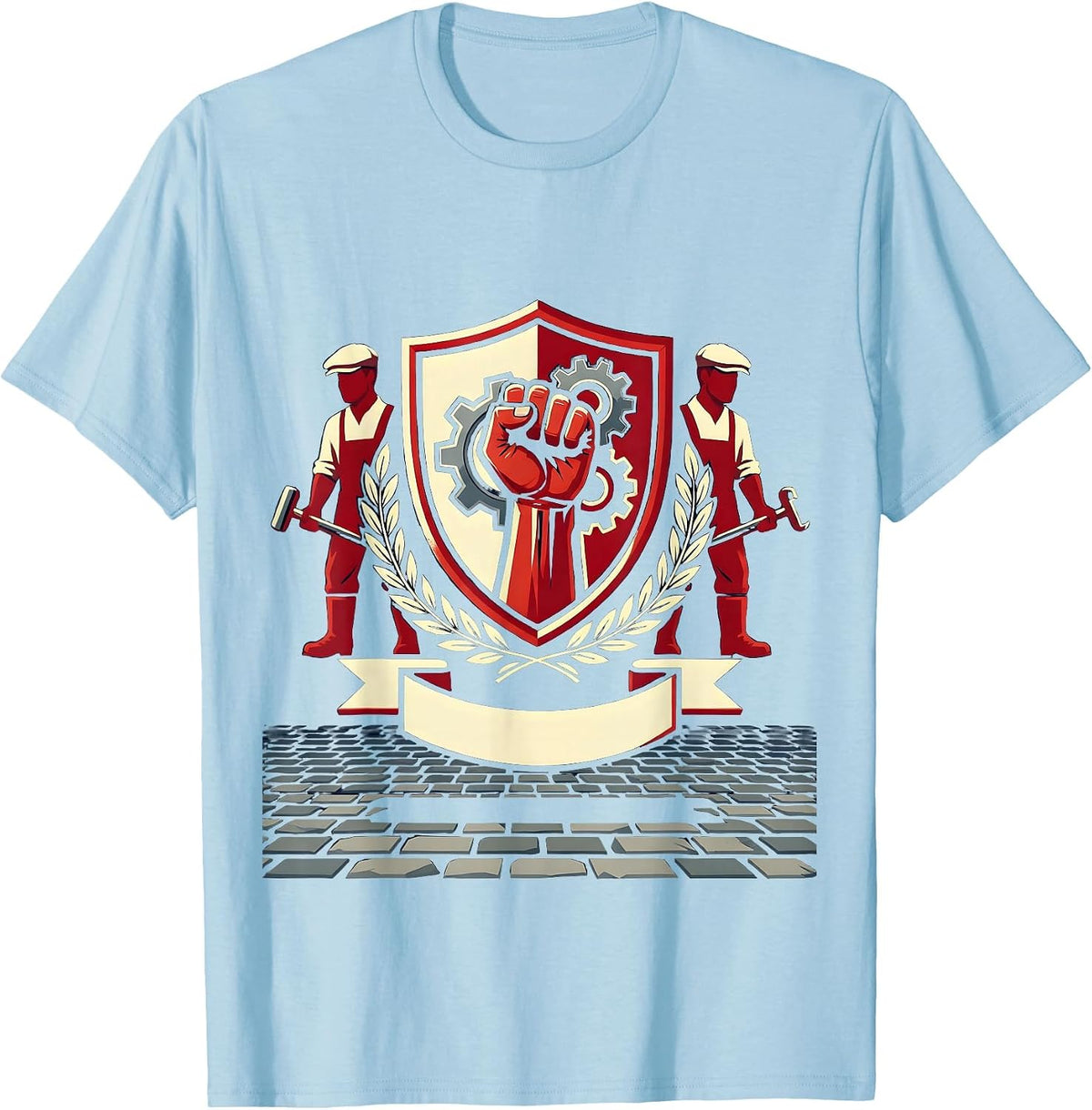 Labor Day Union Workers Historical March Graphic T-Shirt - Baby Blue