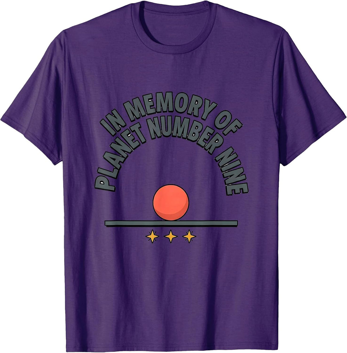 In Memory Of Planet Number Nine Funny Retro Space Astronomy T-Shirt - Purple