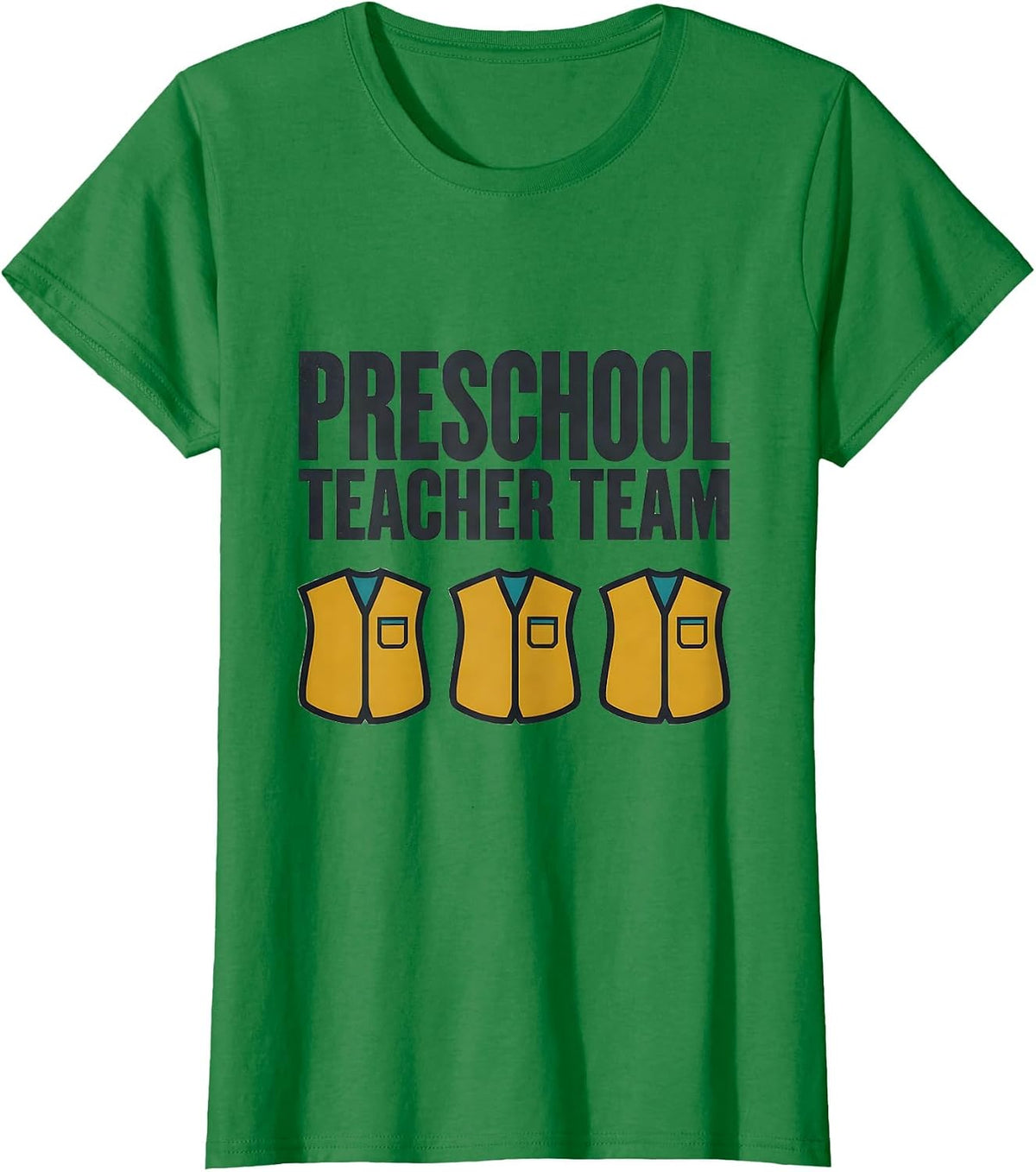 Women's Preschool Teacher Team Midcentury Modern Childcare Staff T-Shirt - Kelly Green