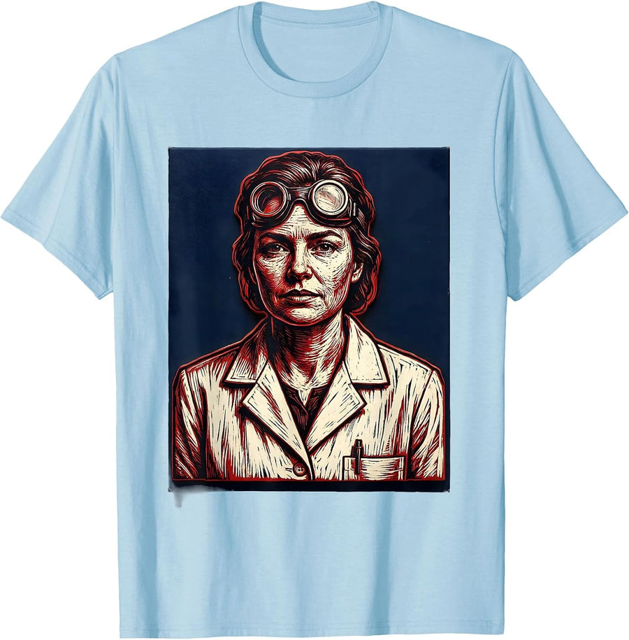 Labor Day Lab Coat Scientist Illustration T-Shirt, Men, Baby Blue, XX-Large - As Pictured