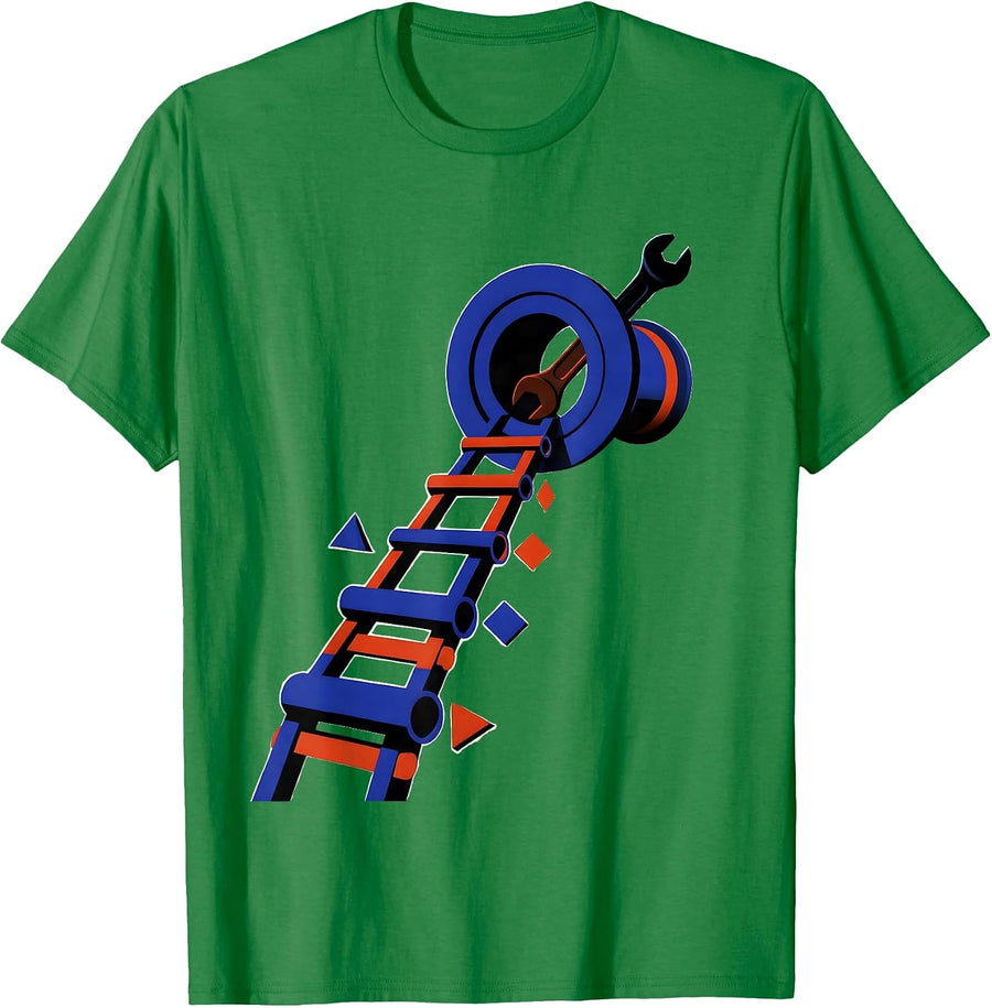 Men's Drain Trap Pipe Wrench Funny Plumber Gift T-Shirt - Kelly Green