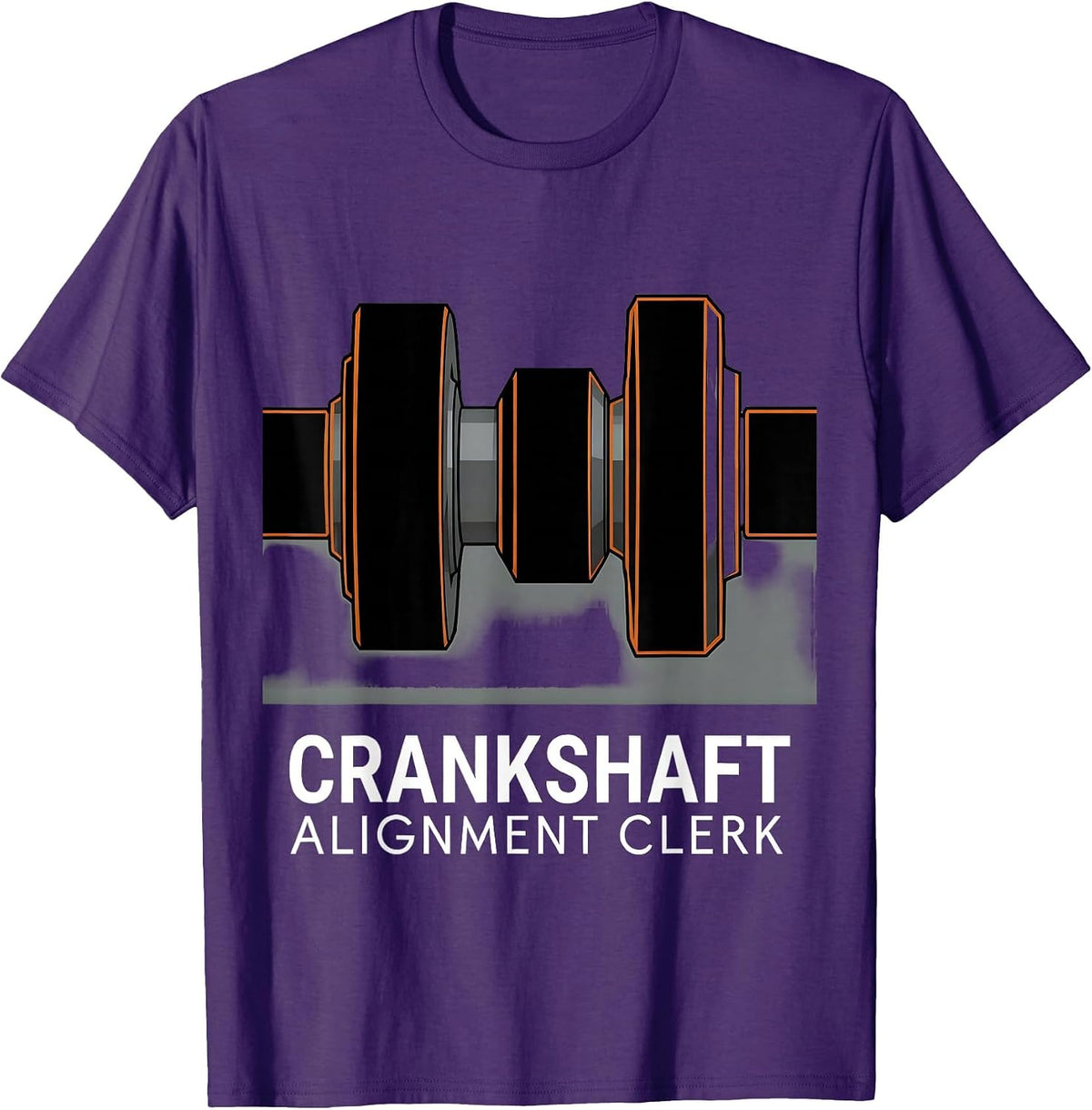 Men's Crankshaft Alignment Clerk Brutalist Car Guy Mechanic T-Shirt - Purple