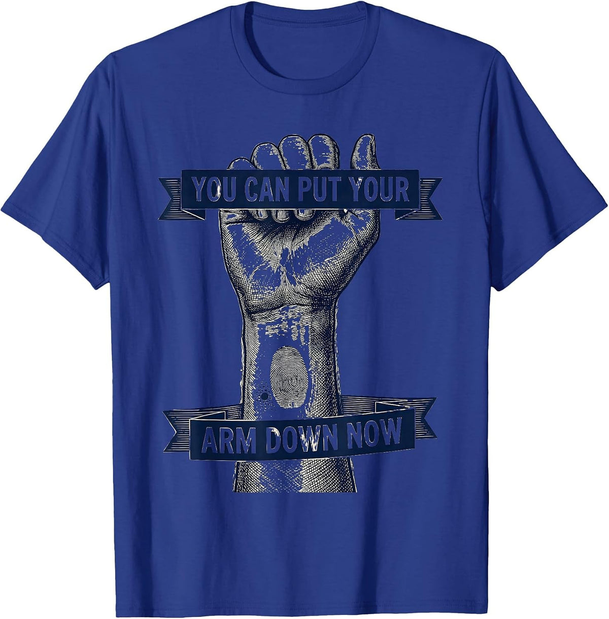 Men's You Can Put Your Arm Down Now Funny Massage Therapist LMT T-Shirt - Royal Blue