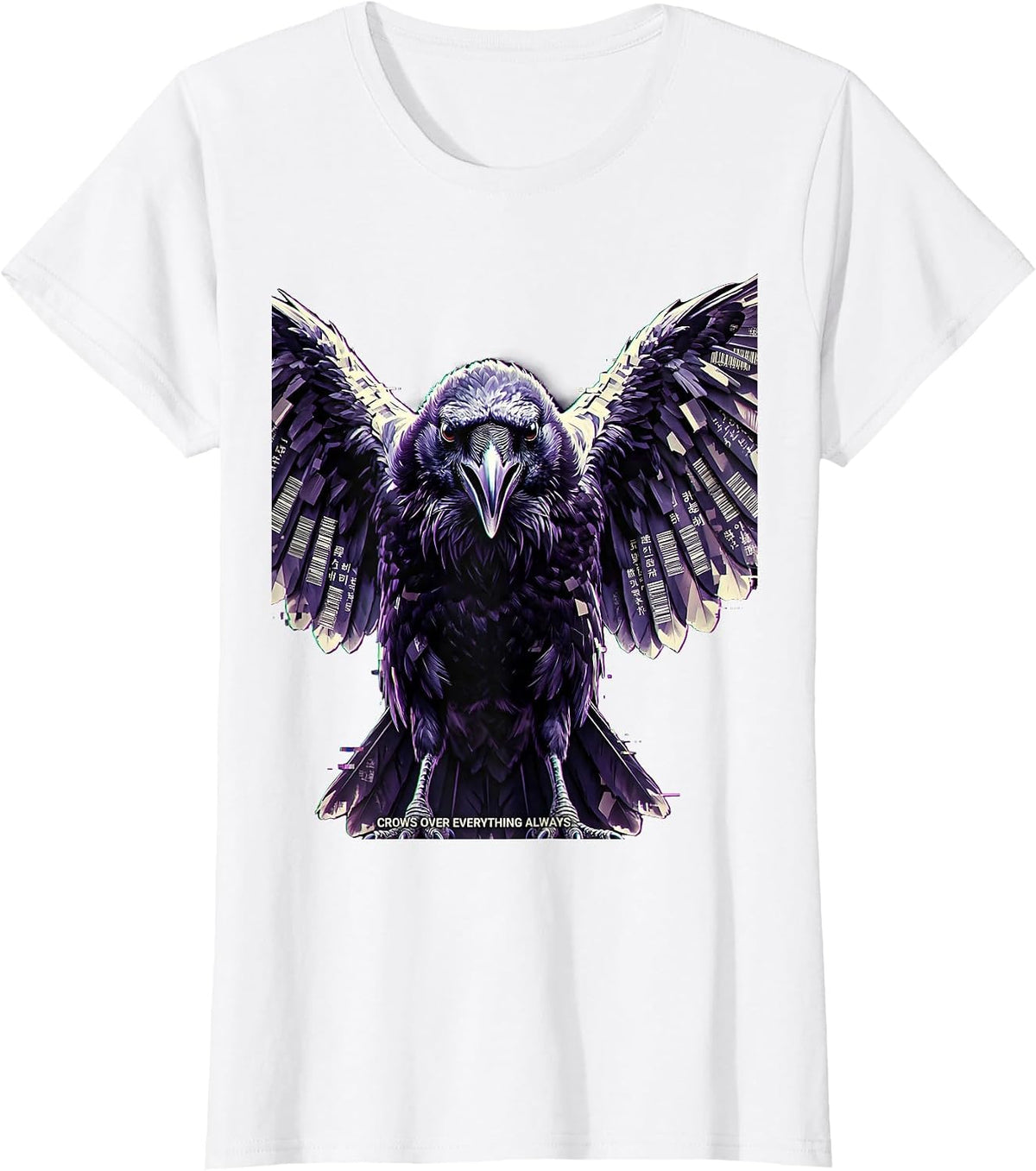 Women's Crows Over Everything Always Bold Crow Design T-Shirt - White