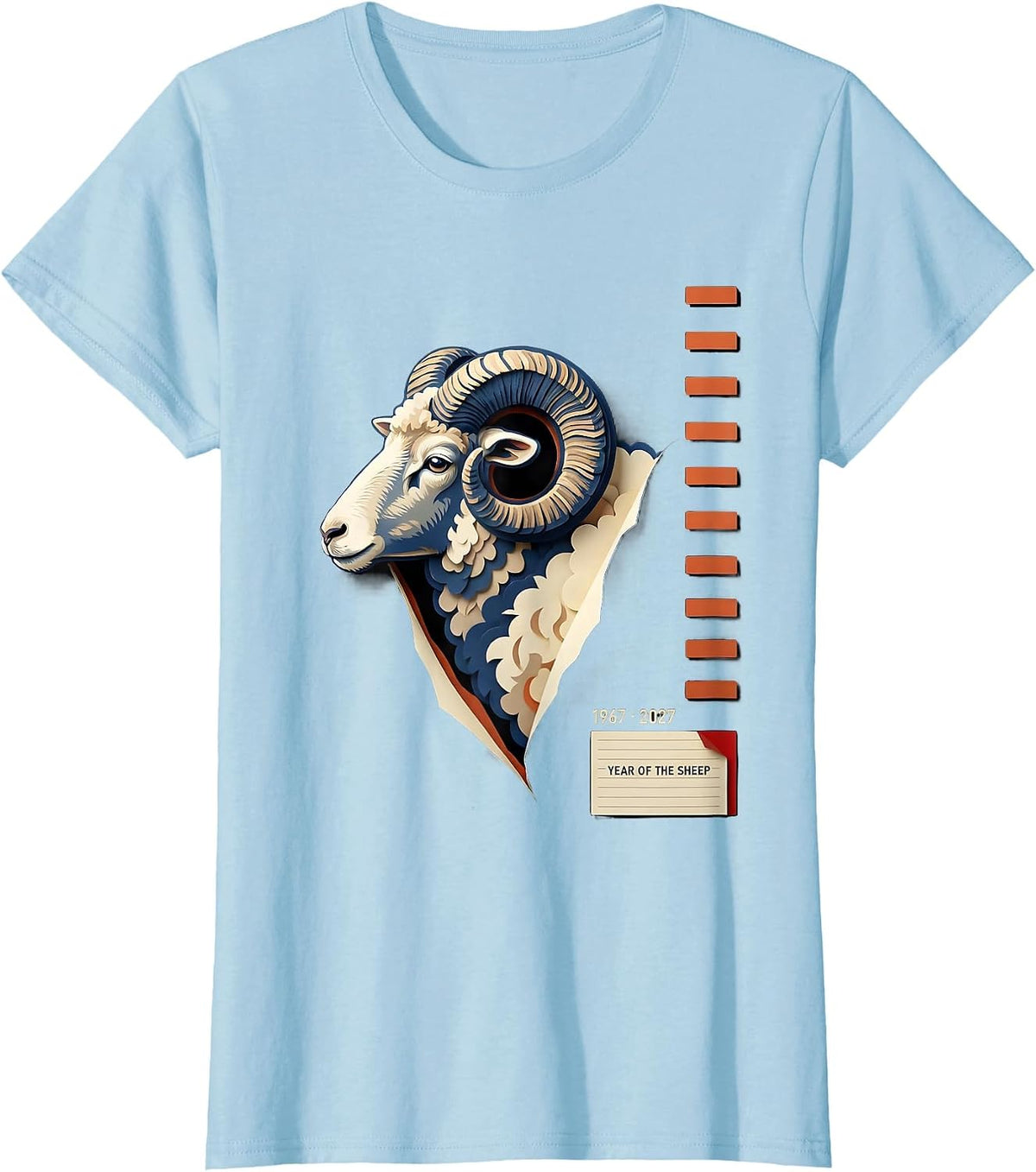 1967 · 2027 Year Of The Sheep Lunar New Year 60th Birthday T-Shirt - Baby Blue