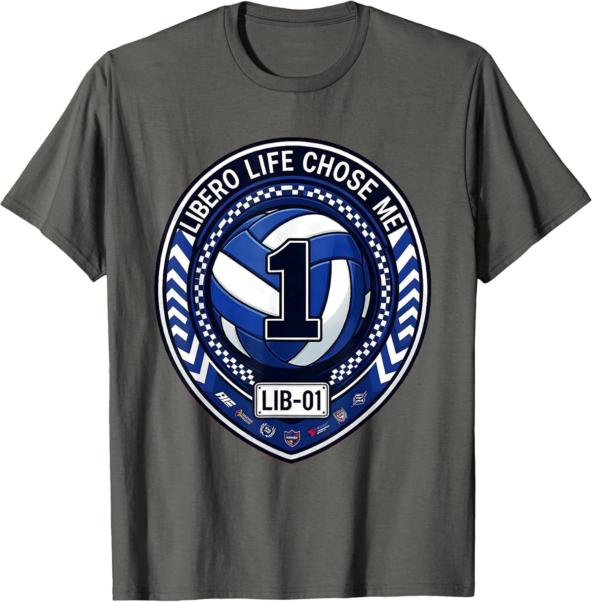 Men's Libero Life Chose Me Volleyball Design T-Shirt - Asphalt Grey