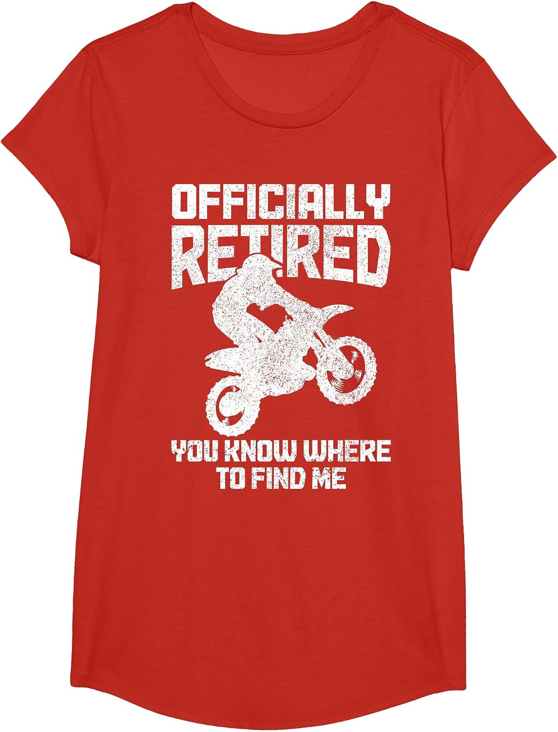 Motocross Retired Funny MX Dirt Bike Retirement T-Shirt - Girls Red