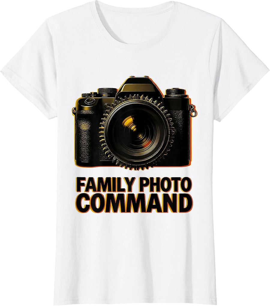Women's Family Photo Command Funny Photography Hobbyist Camera Lover T-Shirt - White