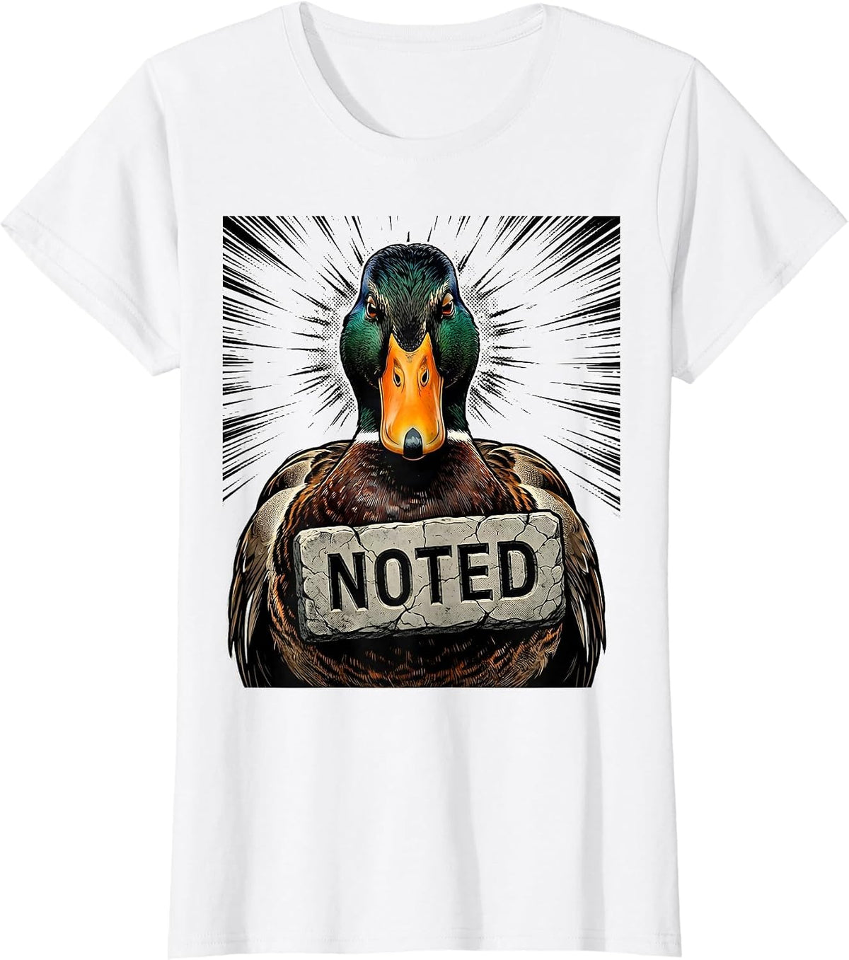 Noted Comic Book Duck Humor Novelty Gift for Teens and Kids T-Shirt - White