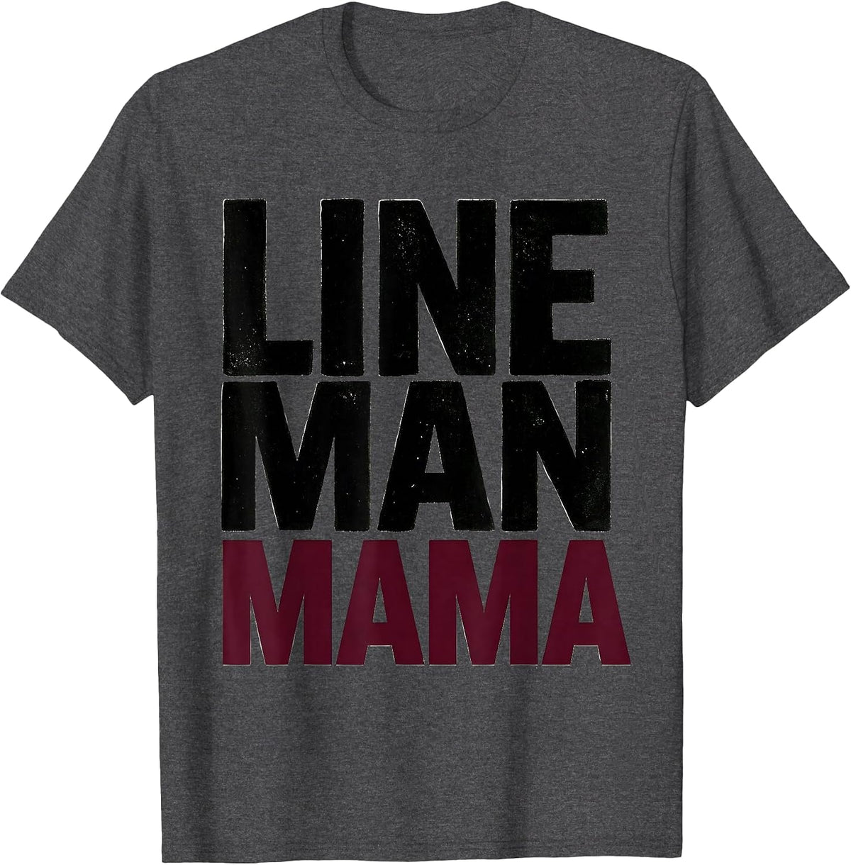 Men's Lineman Mama Messy Bun Football Mom Leopard T-Shirt - Dark Heather Grey