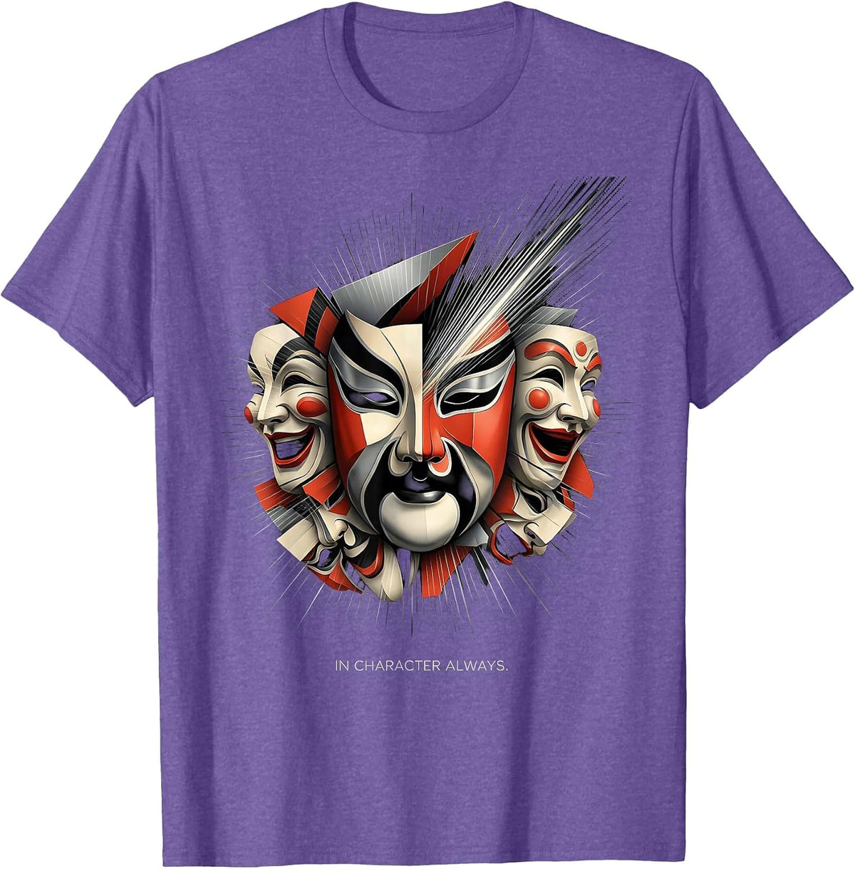 Men's In Character Always Actor Performer Design T-Shirt - Purple Heather