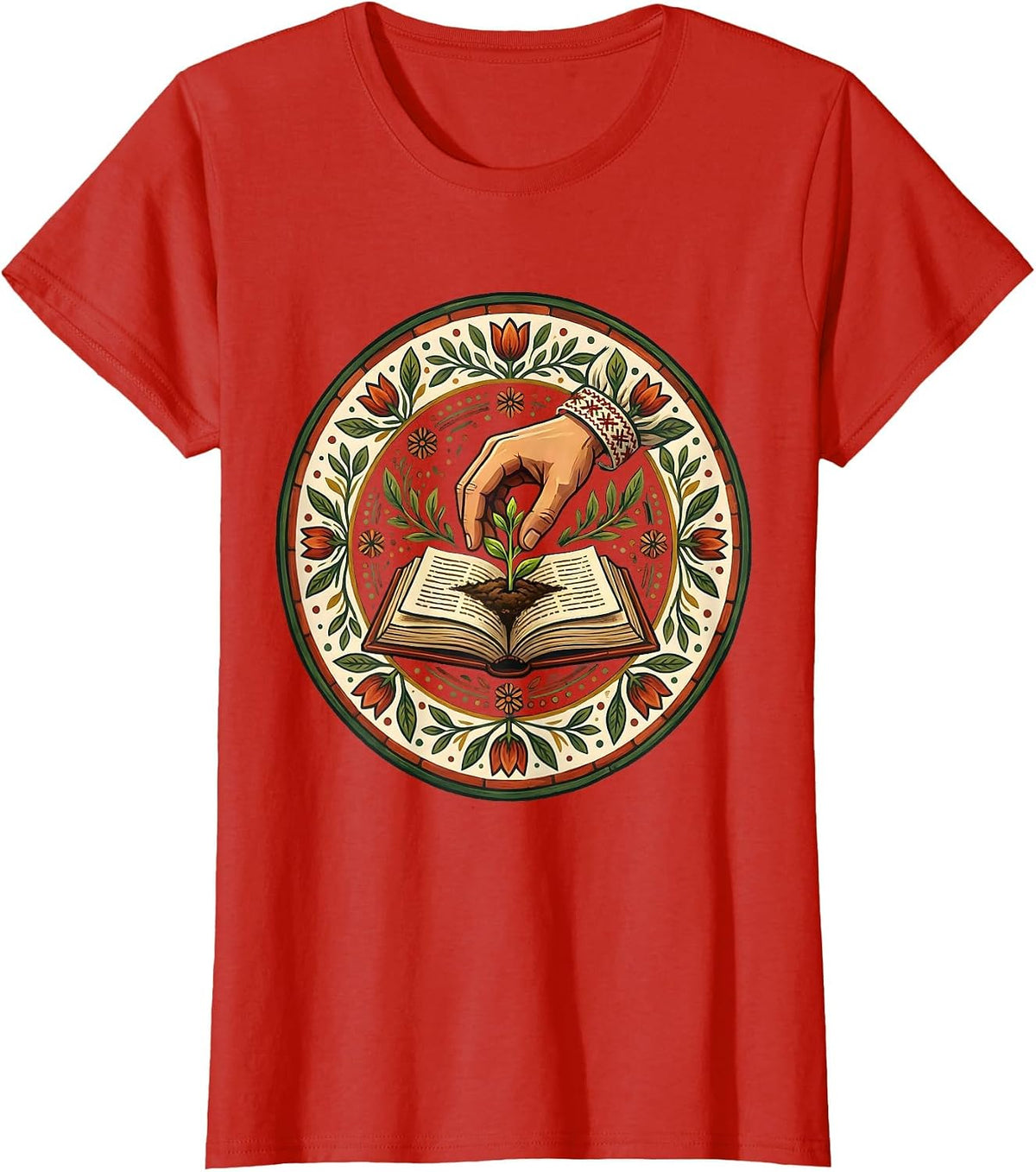 Third Grade Teacher Seedling Book Planting Graphic T-Shirt - Red