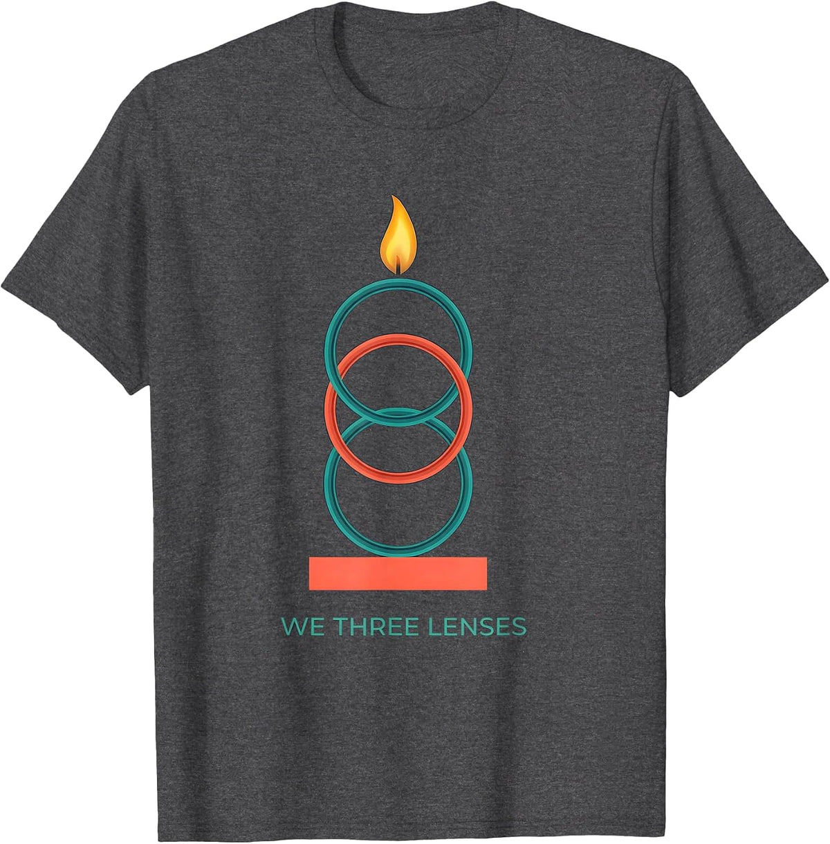 We Three Lenses Funny Optometrist Eye Doctor Christmas Humor T-Shirt - Dark Heather Grey