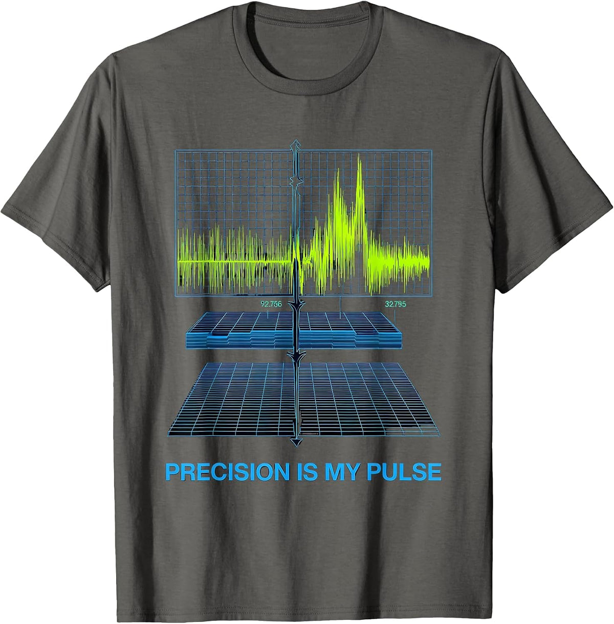 Precision Is My Pulse Funny Ham Radio Operator Humor T-Shirt - Asphalt Grey