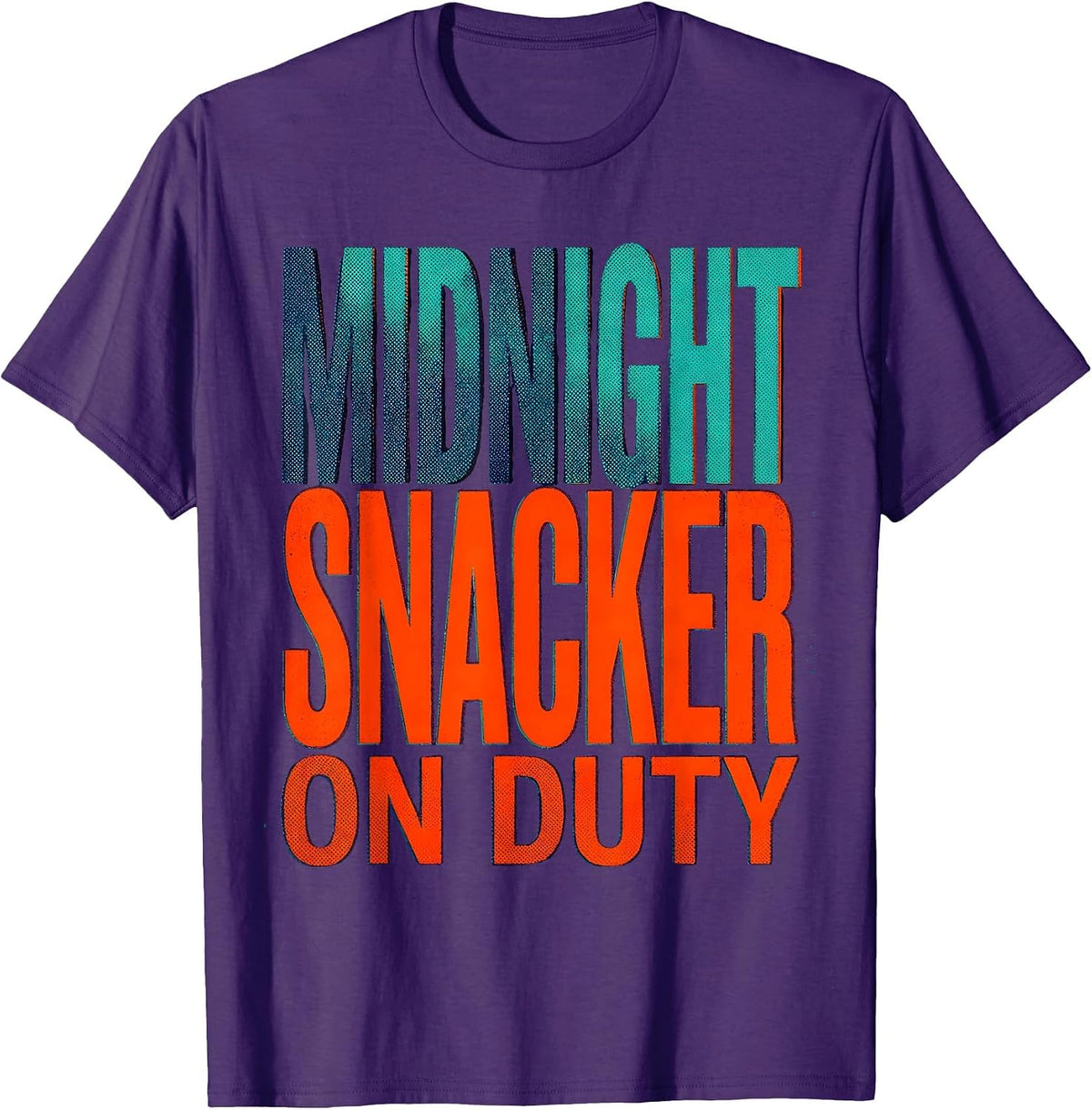 Men's Midnight Snacker On Duty Raccoon Design T-Shirt - Purple