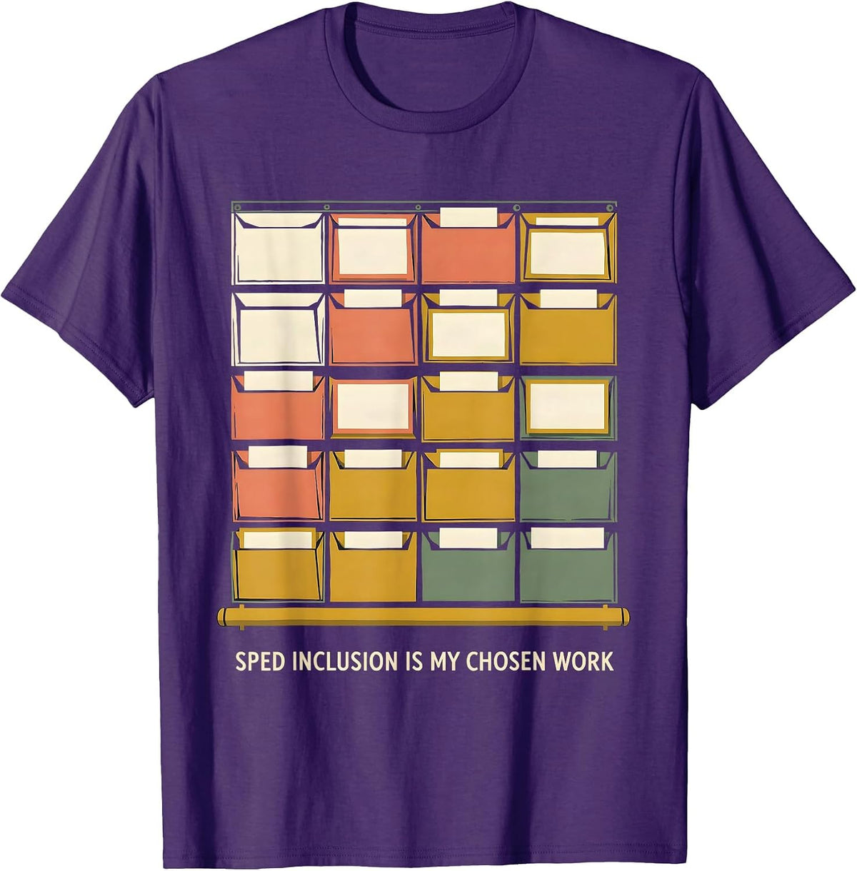 Men's SPED Inclusion Is My Chosen Work Inspirational Teacher T-Shirt - Purple