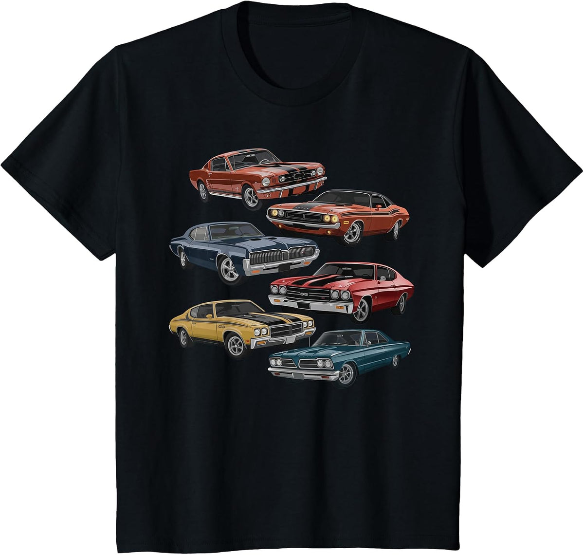 Vintage Muscle Car Artwork for Car Show Enthusiasts T-Shirt - Black