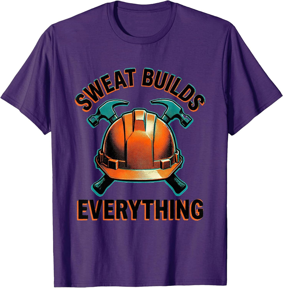 Sweat Builds Everything Fitness Motivational Design T-Shirt - Purple