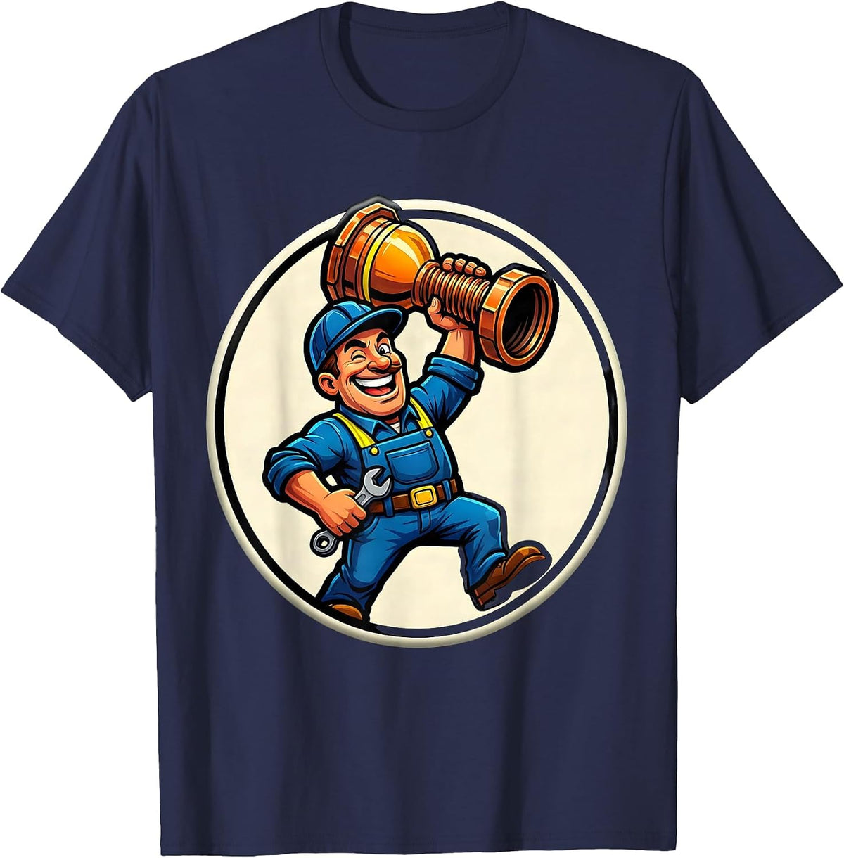 Sealed Plumber Badge Funny Pipefitter Occupation Humor T-Shirt - Navy Blue