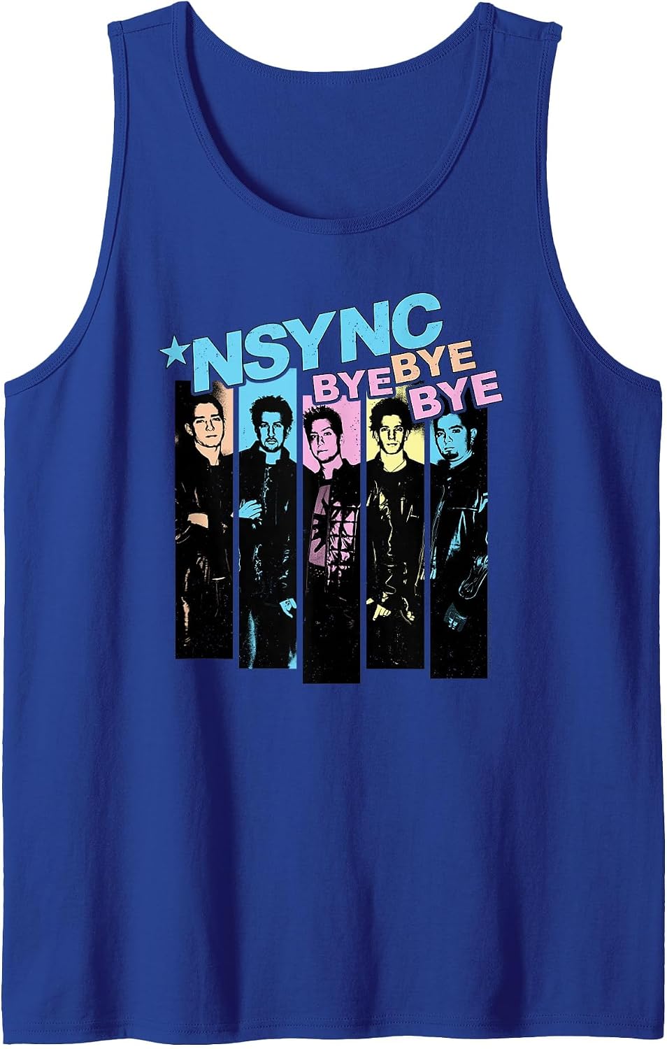 NSYNC Official Neon Bye Bye Bye Tank Top - Royal Blue