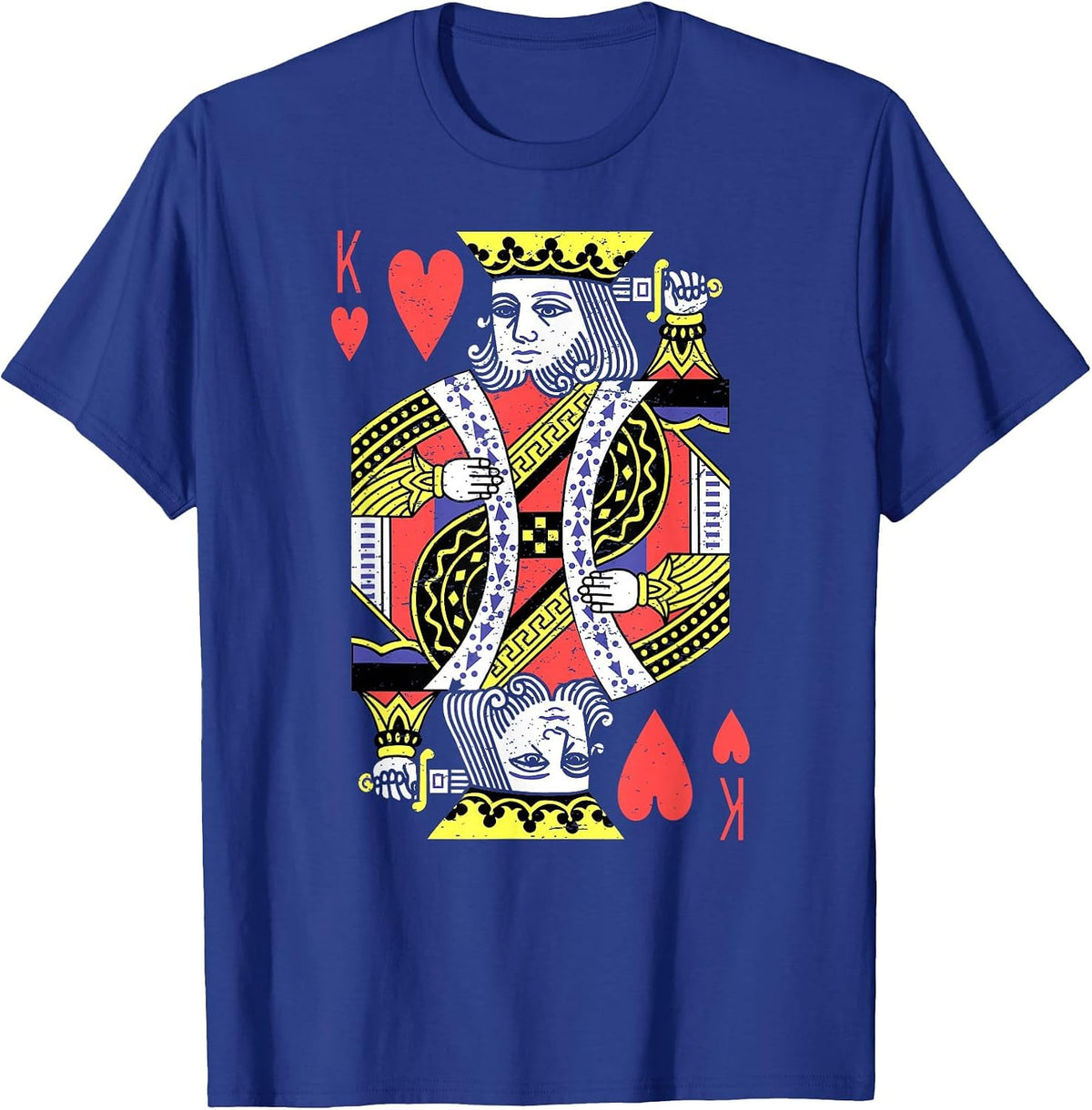 King of Hearts Playing Card Halloween Costume Valentines Men T-Shirt - Royal Blue